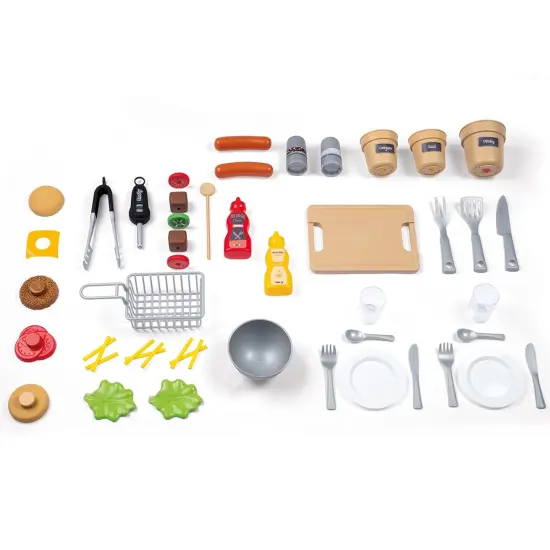 Smoby: Garden Kitchen - Toy Grill w/ 43 Food & Cooking Accessories, Outdoor Playset, Retractable Magic Flames, Sink w/ Water Pump Function, Kids 3+ {5}