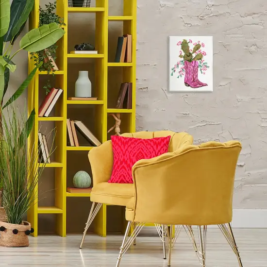 Stupell Industries Pink Accent Cactus & Boots Wall Plaque Art Design by Melissa Wang  {2}