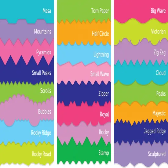 School Smart Paper Edger Scissor Set with Stand, Assorted Designs, Pack of 24 {3}