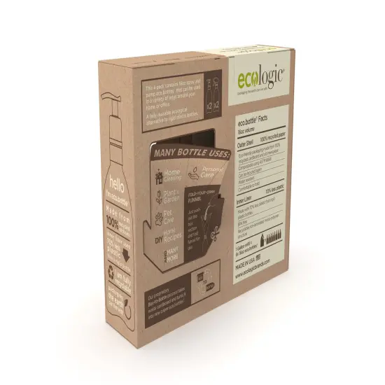 Ecologic BrandsKit of Four Refillable, Recyclable, Renewable, Containers - Two Sprayers and Two Pumps. {4}