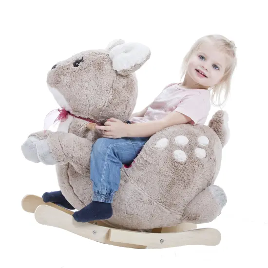 Gerardo's Toys: Little Rockers - Deer - Wooden Plush Ride-On Rocking Animal Toy, Plays Music, Removable Soft Fabric Cover, Toddler & Kids Ages 24mo+ {5}