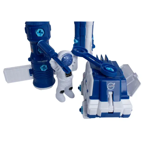 Space Adventure: Build Your Own Space Station Playset - 7pcs, Rocket, Rover, Spacecraft, 2 Astronaut Figures & Construction Tools, NASA Toy, Kids 3+ {5}