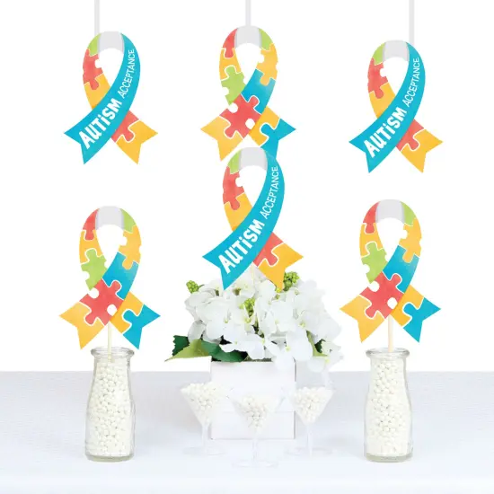 Big Dot of Happiness Autism Acceptance Decorations - DIY Awareness Paper Ribbon Cut-Out Essentials - Set of 20 {3}