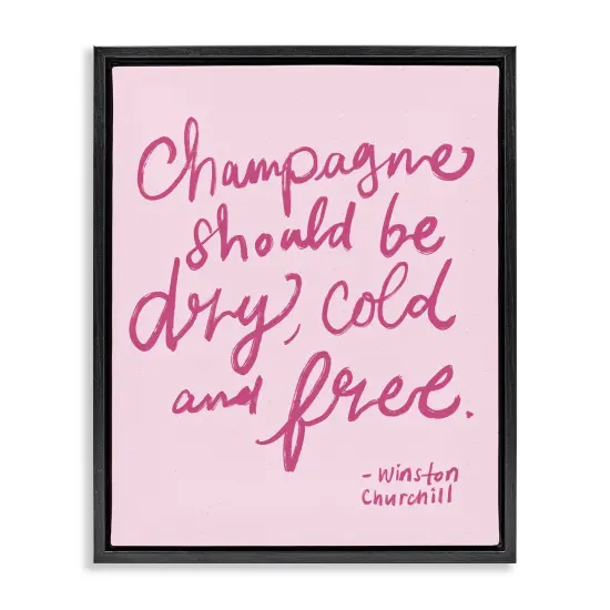 Stupell Industries Dry Cold Free Champagne Floater Framed Canvas Wall Art Design by Kristina Hultkrantz {1}