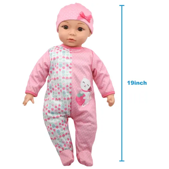 Little Darlings: 19" Cuddle Baby - Pink Kitty - Talking Baby Doll Set w/ Accessories, Makes 6 Different Baby Sounds {3}