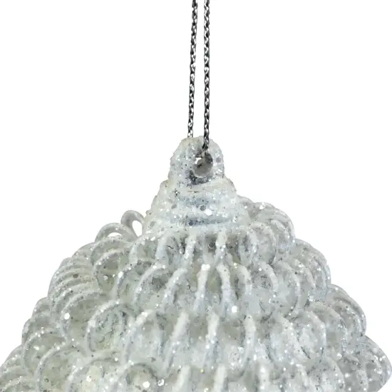Northlight Glitter Finial Christmas Ornament - 5.5" - White {4}