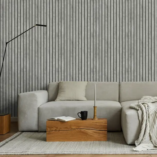 Transform Concrete Slats Grey Peel & Stick Wallpaper {4}