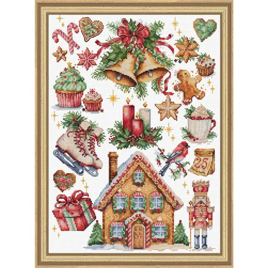 Luca-S Christmas Composition Counted Cross-Stitch Kit Multi {1}