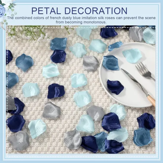 1200 Pcs Silk Rose Petals Artificial Flower Petals for Wedding Flower Girl Basket Aisle Scatter Dinner Centerpieces Party Bridal Shower Romantic Night Decor {3}