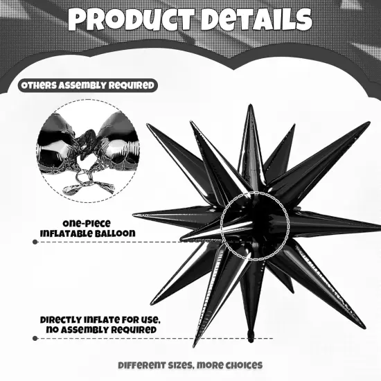 Star Shaped Balloons, Aluminum Foil Balloon(Orange Black) {2}