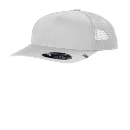 TravisMathew Cruz Trucker Cap Structured Mid Profile Flexfit 110 with Breathable Mesh Panels White {1}