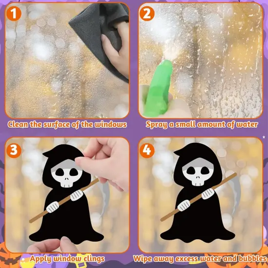 102 PCS 9Sheets Spooky & Fun Halloween Window Clings {4}