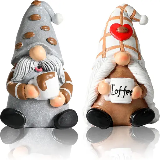 Coffee Gnomes - Set of 2 Resin - (Coffee Gnomes) {1}