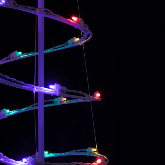 Northlight LED Lighted Spiral Outdoor Christmas Tree - 6' - Multi-Color Lights White {7}