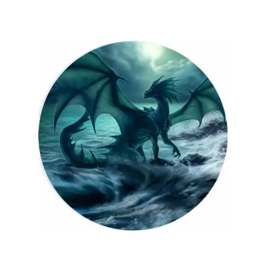 Blue Dragon Ceramic Car Coaster 2.56" (2 Pack) {1}