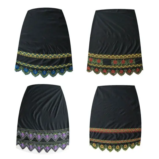 1 Yard Double Anthurium Embroidered Border Polyester Fabric, 56" Width Yellow {2}