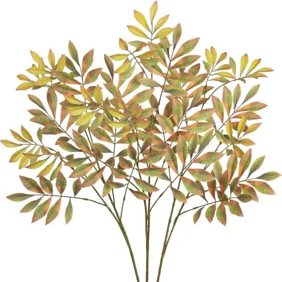 3PCS Artificial Greenery Stems - 37.4 Inch (Chestnut - Yellow) {1}