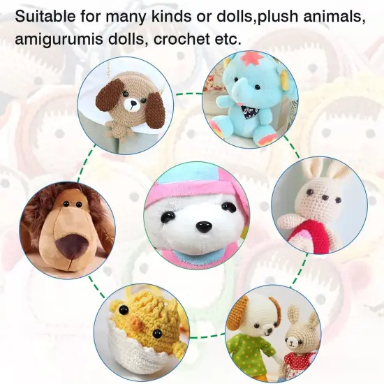 780pcs Plastic Safety Eyes and Noses with Washers Black 6mm to 12mm Crafts {5}