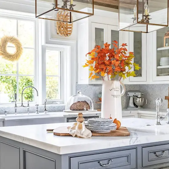 4Pcs Artificial Fall Maple Leaves Branches {4}