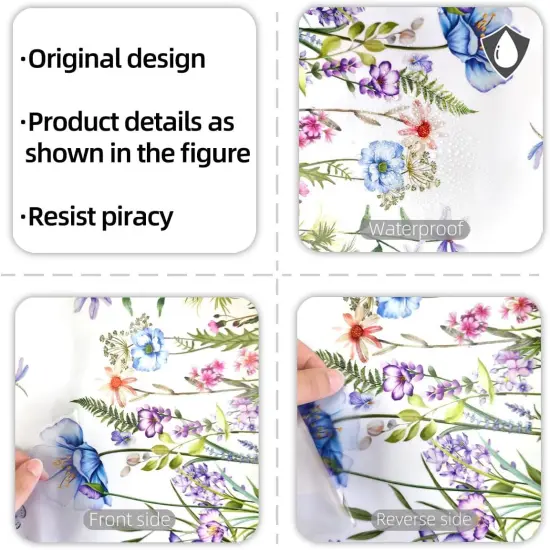 2 Pieces Purple Flowers Wall Decals - Purple {3}