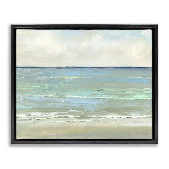 Stupell Industries Horizontal Beach Brush Strokes Floater Framed Canvas Wall Art Design by Sally Swatland {1}