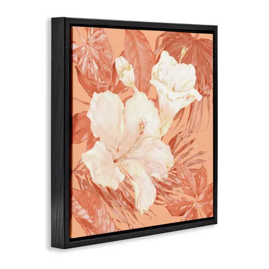 Stupell Industries Hibiscus & Leaf Bunch Floater Framed Canvas Wall Art Design by Paul Brent {3}