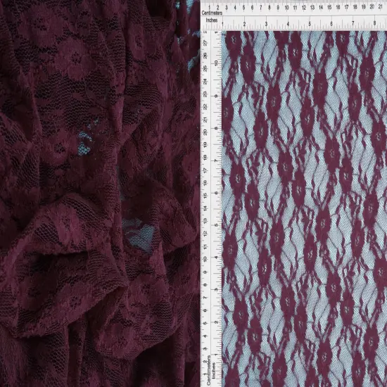 1 Yard Stretch Lace Fabric, 58/60&Prime; Wide Nylon Spandex Blend BLACK {7}