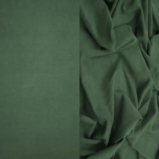 1 Yard Vortex Washed Jersey Solid Fabric, 58/60&Prime; Wide Rayon Spandex Blend GREEN OIL {1}