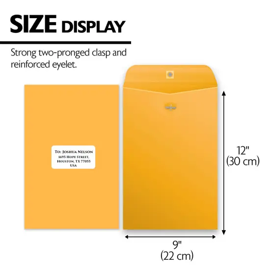 BAZIC Clasp Envelope 9" X 12" (4/Pack) {2}