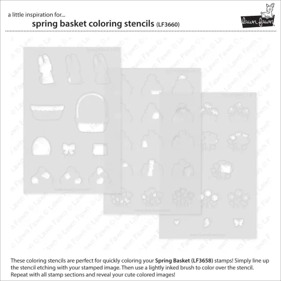 Lawn Clippings Coloring Stencils-Spring Basket {3}