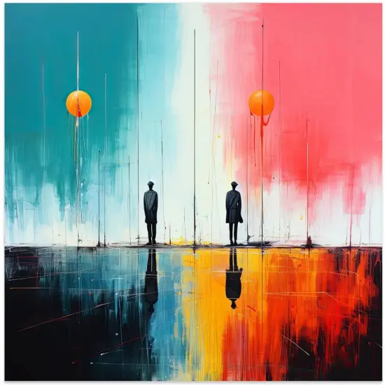 Second World 6 Square 24x24 Canvas - Corporate Office Art {2}