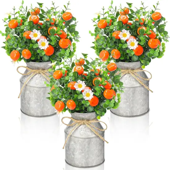 3 Sets Fake Tangerine&zwnj; Orange Centerpieces {1}