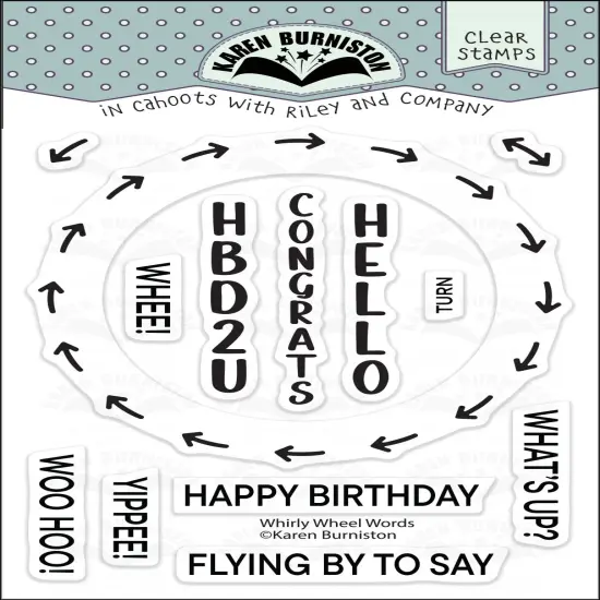 Karen Burniston Dies-Whirly Wheel Words {1}