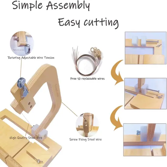 Wooden Soap Cutter for Handmade Soap, Soap Making Supplies, Adjustable Soap Cutting Tool, Single Wire Soap Slicer {5}