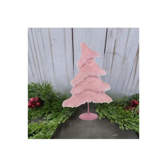 18.5" Fabric Sequin Christmas Tree: Pink {3}