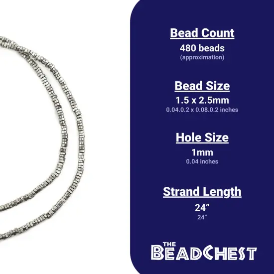 The Bead Chest Faceted Silver Triangle Heishi Beads (2.5mm) {4}