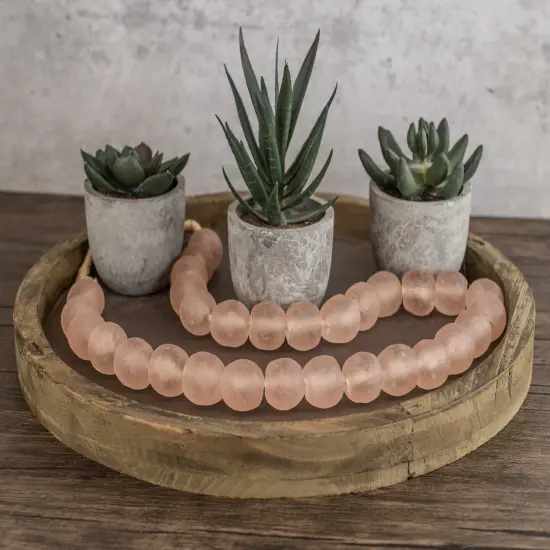 Jumbo Recycled Glass Beads, 21&ndash;25mm &ndash; African Sea Glass for Wall Hangings, Coffee Table Decor, Shelf Styling, and Home Accents &ndash; (Pink) &ndash; The Bead Chest {4}