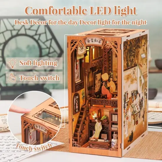 Book Nook Wizardi Miniature - Chinese Bookstore Roombox Kit {5}
