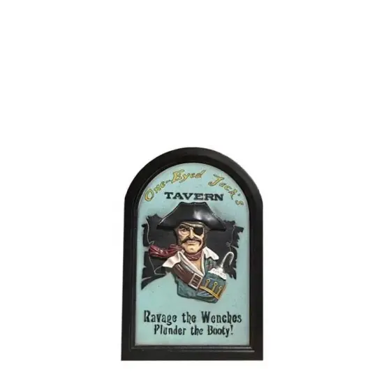 Pirate Wall Decor Jack's Tavern Sign Statue {1}