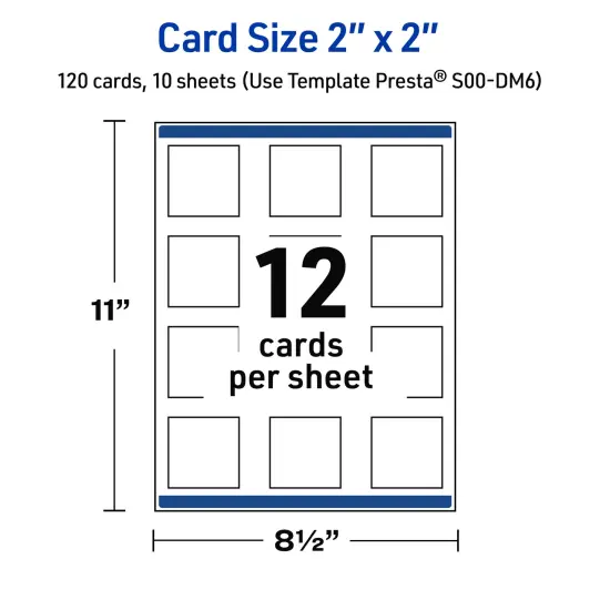 Avery Printable Square Cards, Double Black Border, 2" x 2", Matte White Square Cards, Laser/Inkjet, 120ct, Great for Business Cards {5}