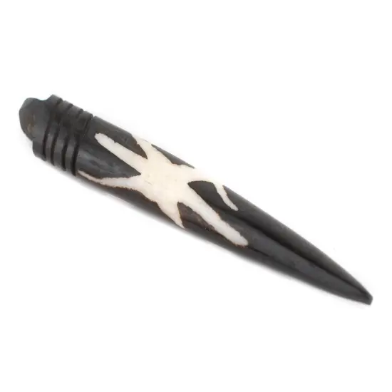 The Bead Chest Star Batik Bone Tooth Pendant (Set of 2) {3}