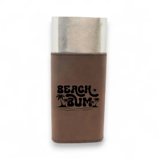 Cigar Case with Cutter - Beach Bum - Leather Rustic/Silver {4}