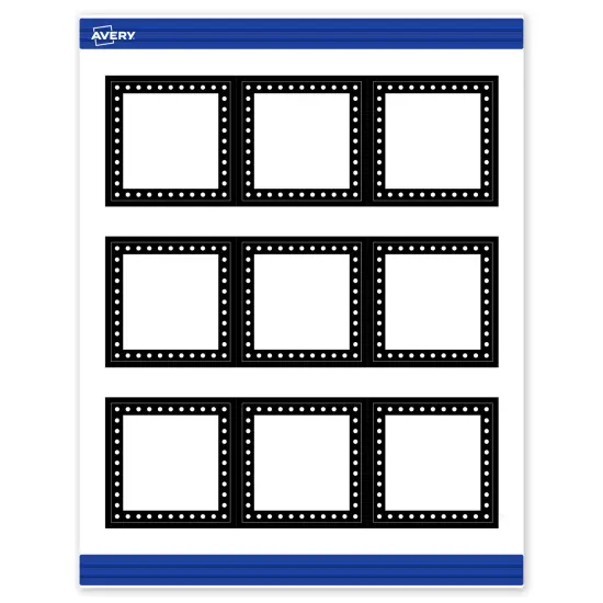 Avery Printable Square Cards, Black and White Polka Dots, 2.5" x 2.5", Matte White Square Cards, Laser/Inkjet, 90ct, Great for Business Cards {1}
