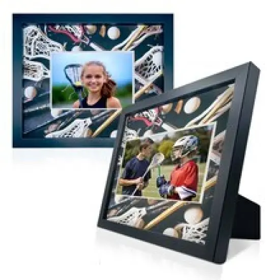 iFrame Commemorative Sports Athletics Frames I Fits 5x7 Photograph, Real Wood Black Finish, Desktop, Table Or Wall Mount I Shatterproof Plexiglass I Made in the USA {7}