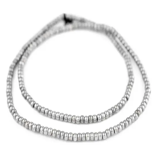 The Bead Chest Silver Rondelle Beads (4mm) {3}