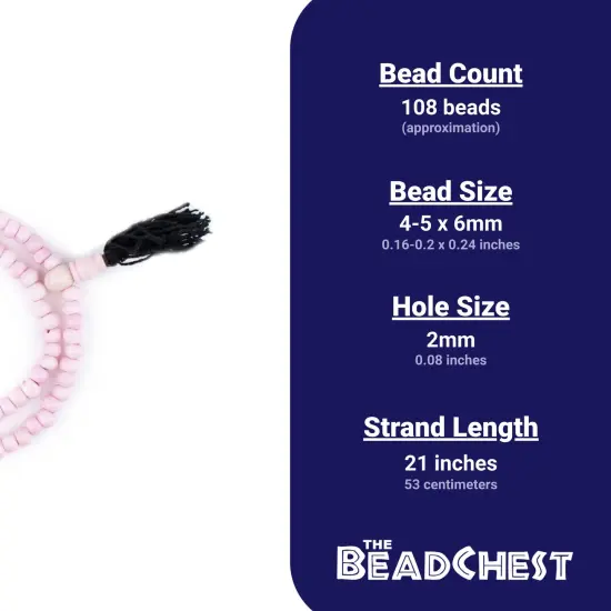 The Bead Chest Pastel Pink Bone Mala Beads (6mm) {5}