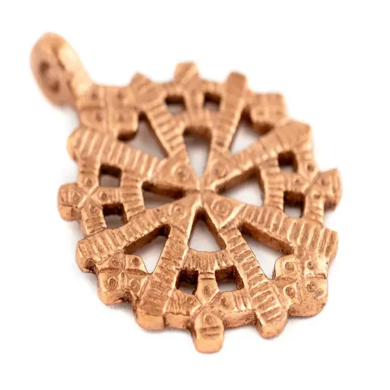The Bead Chest Copper Radiating Coptic Cross Pendant (38x52mm) {3}