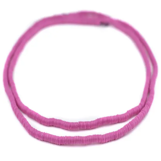 The Bead Chest African Vinyl Beads, Ghana Vulcanite Crafts Supplies for DIY Jewelry Making, Necklaces, Bracelets (4mm, Magenta) {3}