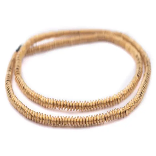 The Bead Chest Bright Brass Saucer Beads 5mm, 24 Inch Strand {3}