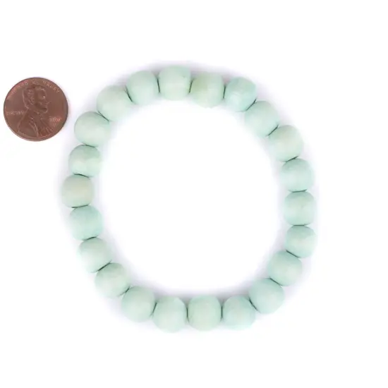 The Bead Chest Wood Stretch Bracelet, Mint Green - Stackable Beaded Jewelry, Unisex for Men & Women {2}